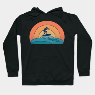 Retro Vintage Surfer with Sunset Hoodie